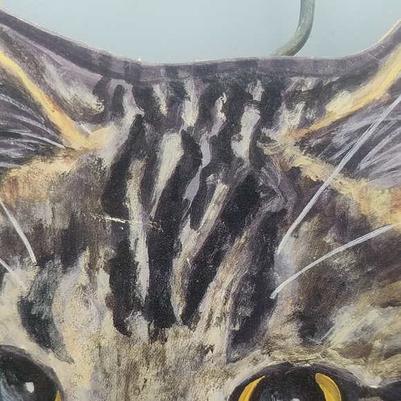 Annie Storage & Organization Annie Rhineharts Wood Grey Tabby Cat Head Hanger Mark